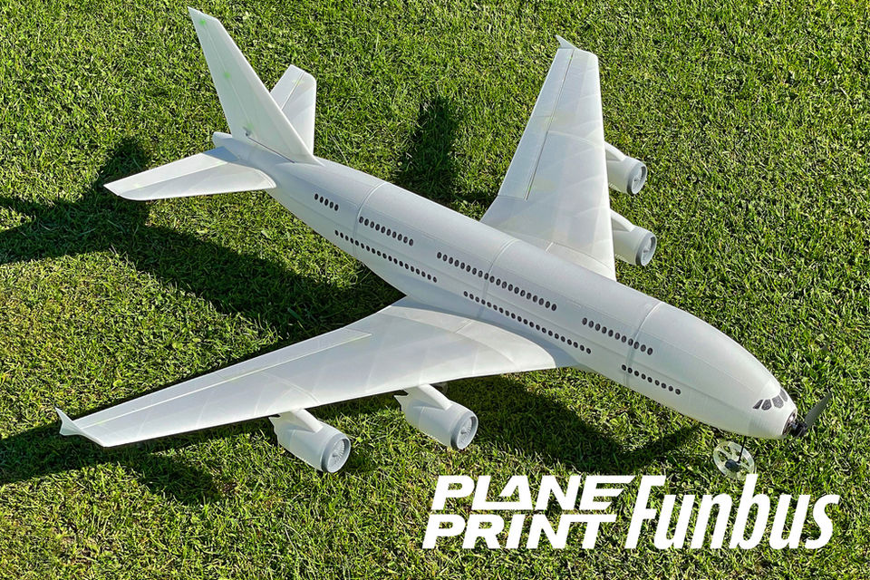 Planeprint Funbus, 3d printed rc model plane.