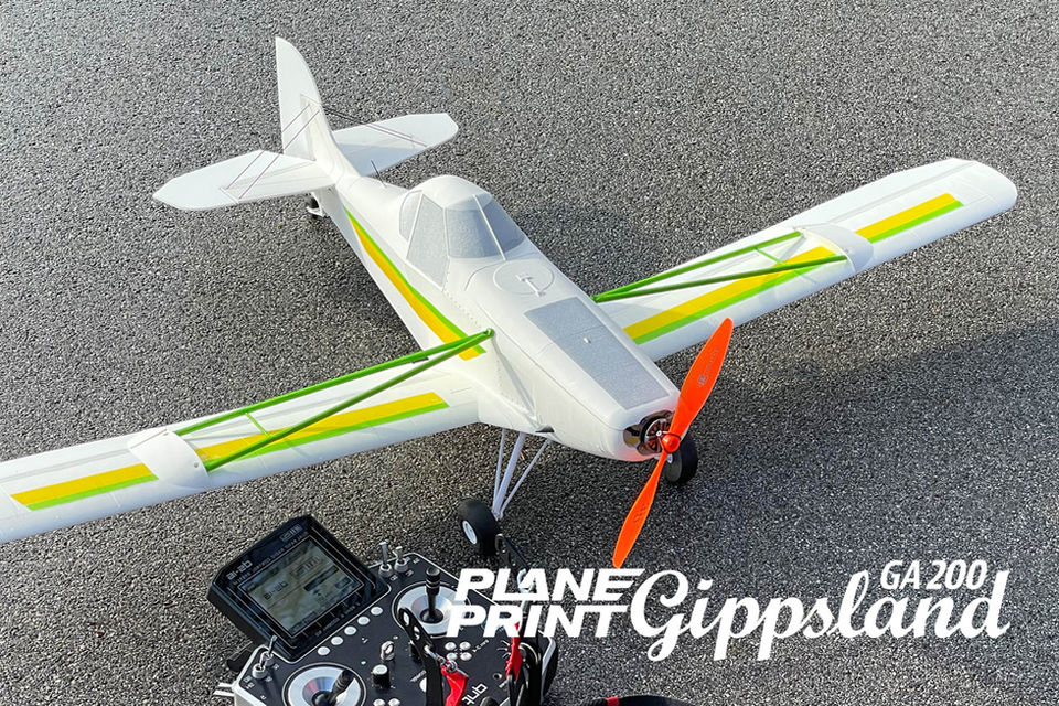Planeprint Gippsland GA200, 3d printed rc model plane.