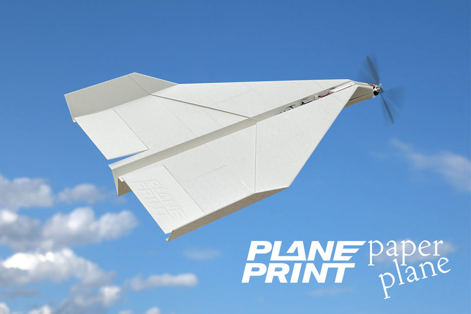 Planeprint Paper Plane, 3d printed rc model plane.