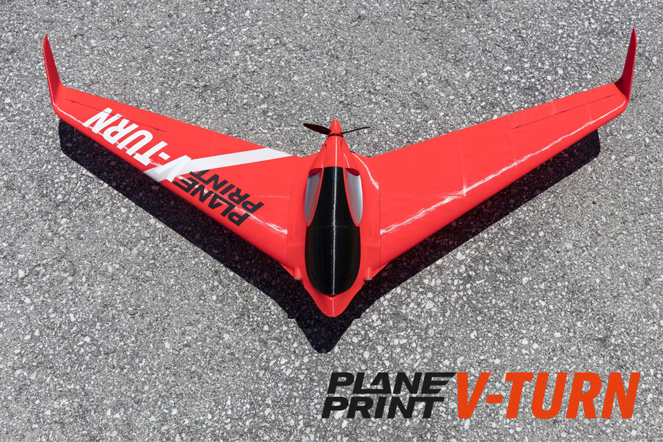 Planeprint V-Turn, 3d printed rc model plane.