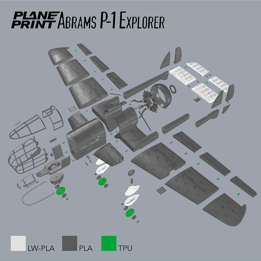 Planeprint Abrams P-1 Explorer 3d printable parts