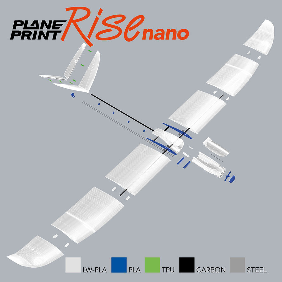 3d printing parts of the Rise nano by Planeprint
