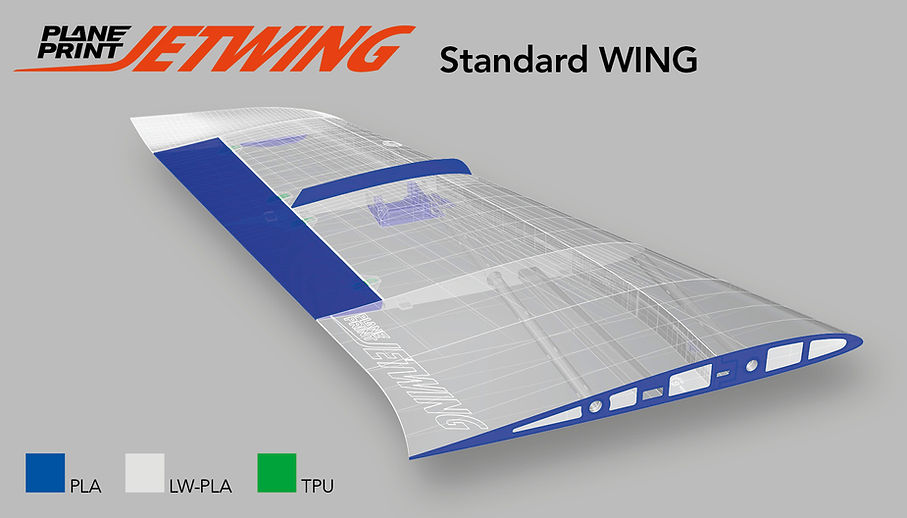 Jetwing by Planeprint fully 3d printed jet standard wing
