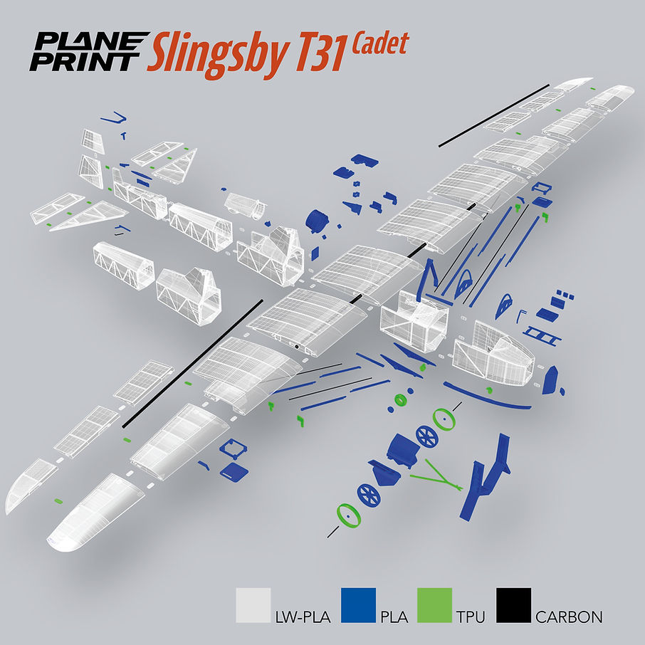Planeprint Slingsby 3d printable parts